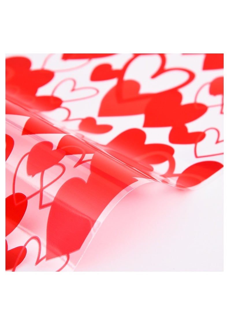 4 Mix Styles 100Pcs/Pack Transparent Love Red Heart Cookie Treat Sweet Bags Plastic Candy Bags For Valentine's Day Wedding Party Baking Opp Flat Mouth - Image 4