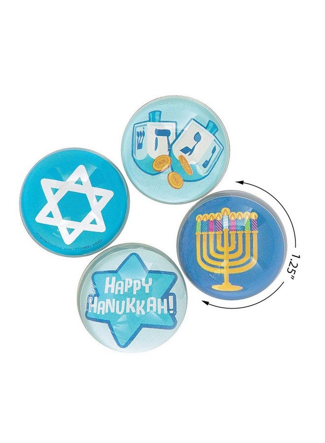 Fun Express Hanukkah Bouncy Balls - Colorful & Festive Toy Balls for Kids - Perfect for Holiday Celebrations Party Favors - Classroom Activities Gifts Vibrant Assorted Colors Fun All Ages - 12 Pieces - Image 2