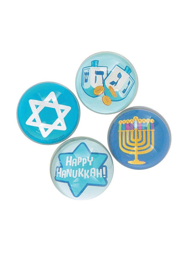 Fun Express Hanukkah Bouncy Balls - Colorful & Festive Toy Balls for Kids - Perfect for Holiday Celebrations Party Favors - Classroom Activities Gifts Vibrant Assorted Colors Fun All Ages - 12 Pieces - Image 1
