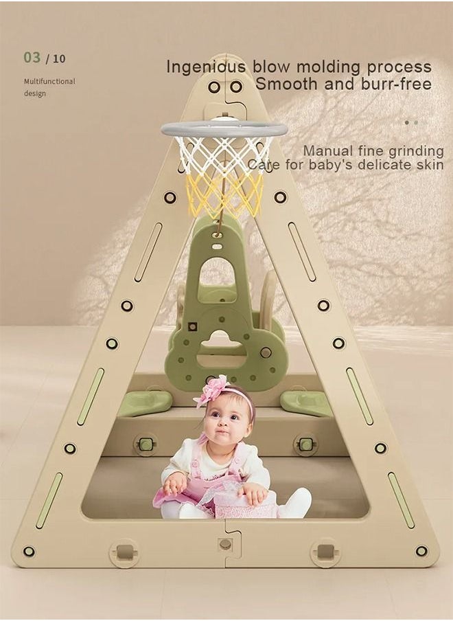 JSAITOYS - Multifunctional Game Toy Tent 6 in 1 Drawing Block Board Climbing Frame Basketball Hoop Toy Tent Suitable For 3 Years Children - Image 1