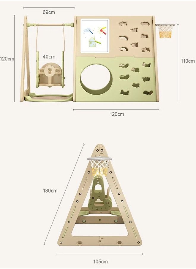 JSAITOYS - Multifunctional Game Toy Tent 6 in 1 Drawing Block Board Climbing Frame Basketball Hoop Toy Tent Suitable For 3 Years Children - Image 1
