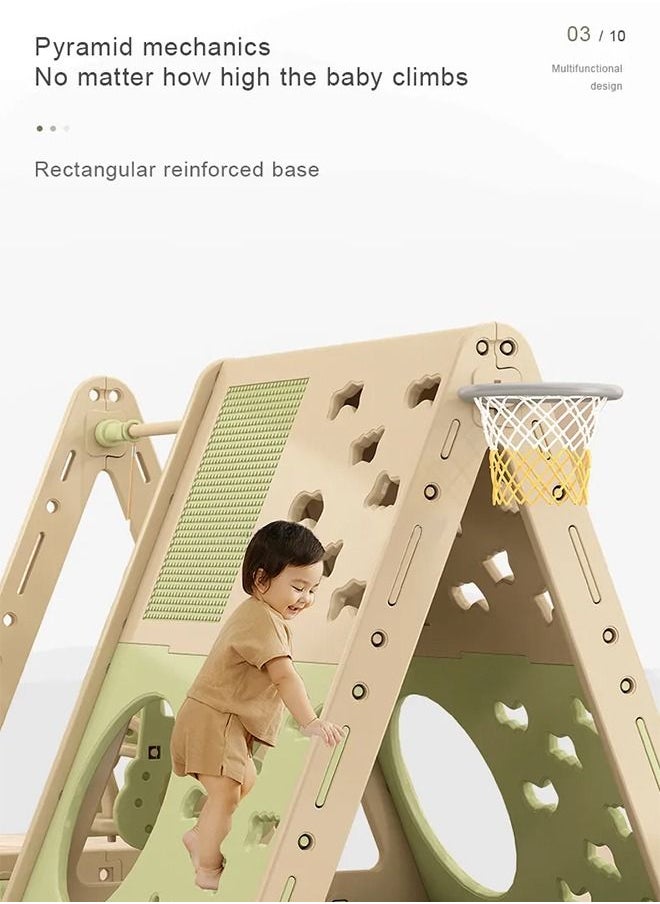 JSAITOYS - Multifunctional Game Toy Tent 6 in 1 Drawing Block Board Climbing Frame Basketball Hoop Toy Tent Suitable For 3 Years Children - Image 1