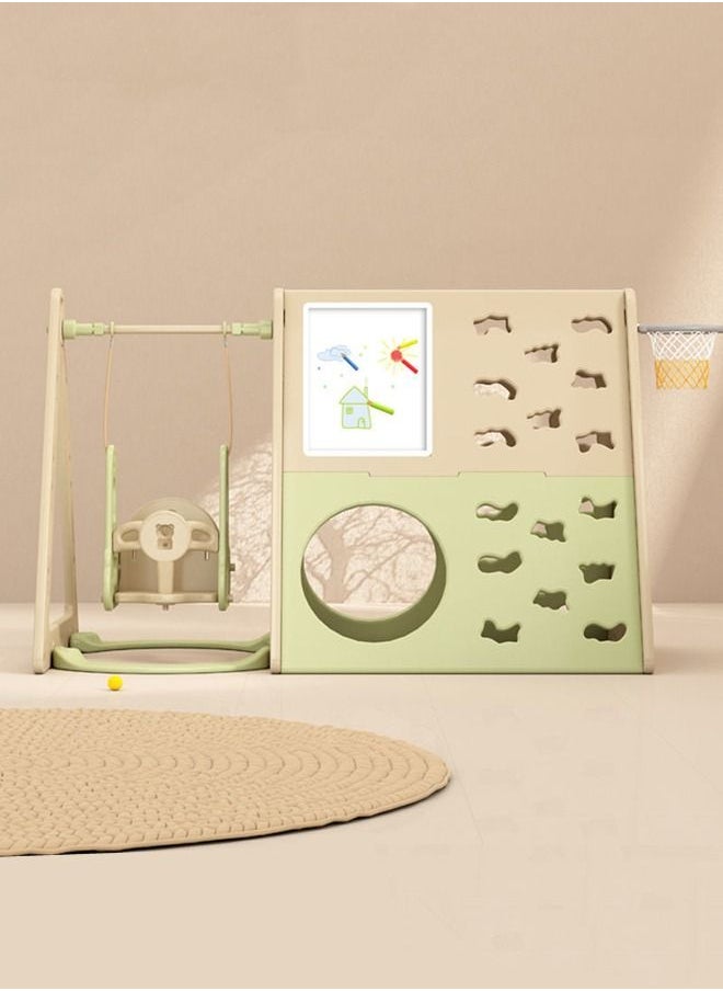 JSAITOYS - Multifunctional Game Toy Tent 6 in 1 Drawing Block Board Climbing Frame Basketball Hoop Toy Tent Suitable For 3 Years Children - Image 1