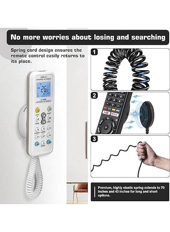 Photon 2-Pack Magnetic Remote Control Holders with Spring Ropes, Spring Ropes Safely Secure Remotes Wall-Mount with Adhesive, Rapid Adsorption - Image 3