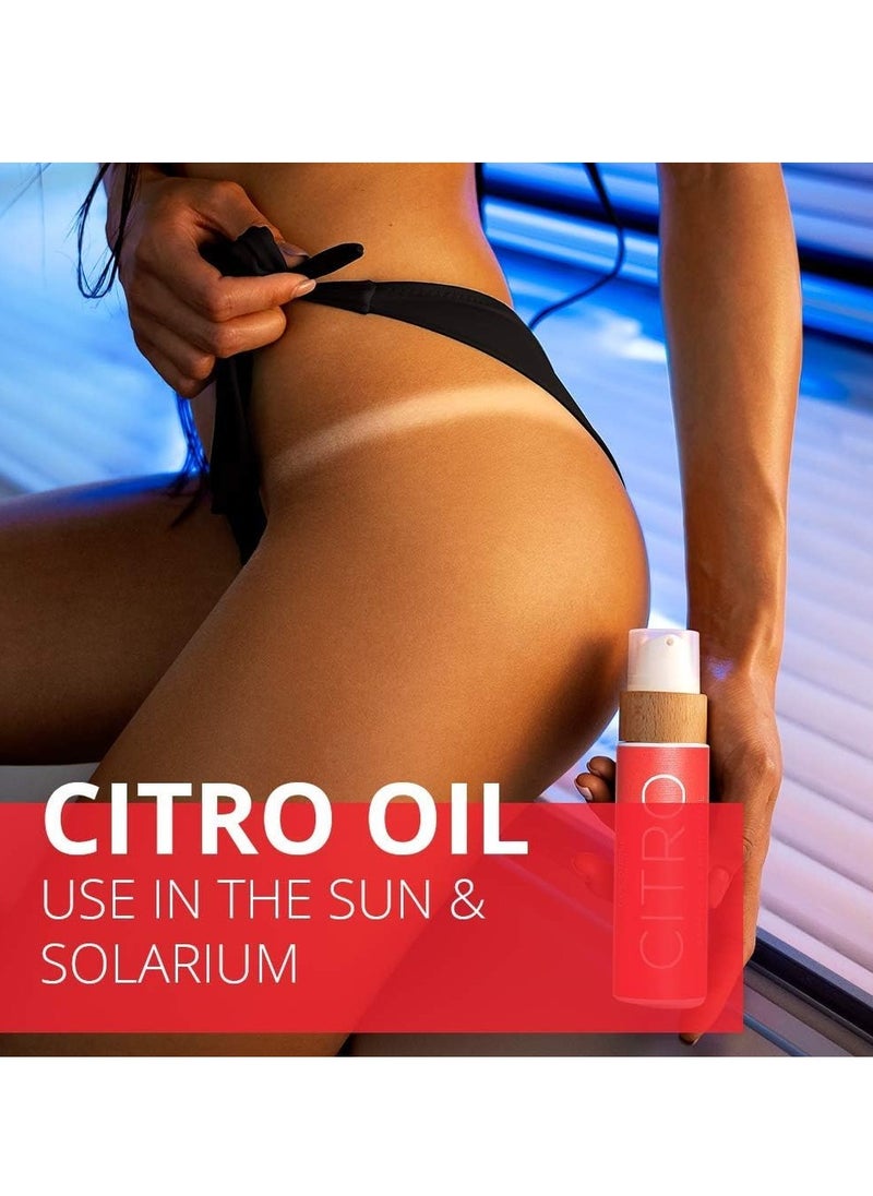 CITRO Tanning Accelerator Organic Tanning Oil with Vitamin E and Citrus Fragrance for Quick Intense Tan Tanning Enhancer for Rich Chocolate Tan Nourishing Body Lotion110