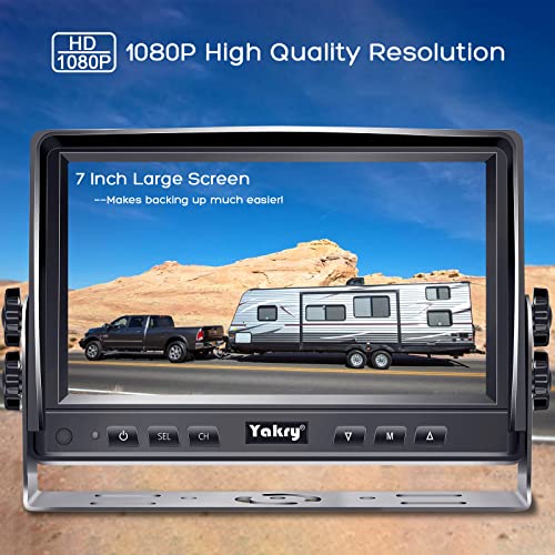 Yakry RV Backup Camera Plug and Play - No Delays 7 Inch HD 1080P Rear View Camera with IR Night Vision 2 Channels - Waterproof Reverse Camera for Truck Trailer Camper Tractor Y14 - Image 4
