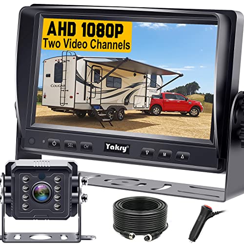 Yakry RV Backup Camera Plug and Play - No Delays 7 Inch HD 1080P Rear View Camera with IR Night Vision 2 Channels - Waterproof Reverse Camera for Truck Trailer Camper Tractor Y14 - Image 1