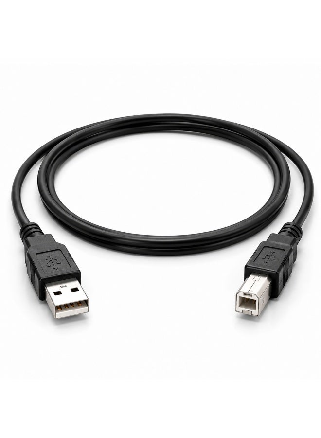 فوجيشكا كابل طابعة FUJISHKA USB 2.0، من نوع USB-A (ذكر) إلى USB-B (ذكر)، بطول 1.5 متر، سرعة نقل بيانات تصل إلى 480 ميجابت في الثانية، متوافق مع الطابعات والماسحات الضوئية، لون أسود. - Image 1