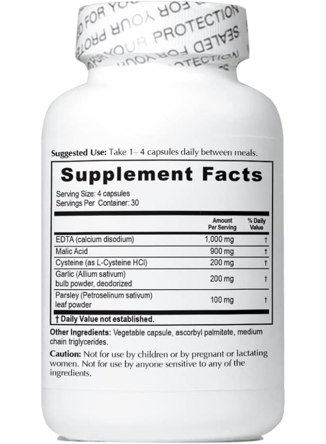 NutriCrafters Enhanced Garlic EDTA 120 Capsules - 3 Pack - 1000mg High Potency Calcium Disodium EDTA Formula - Image 2
