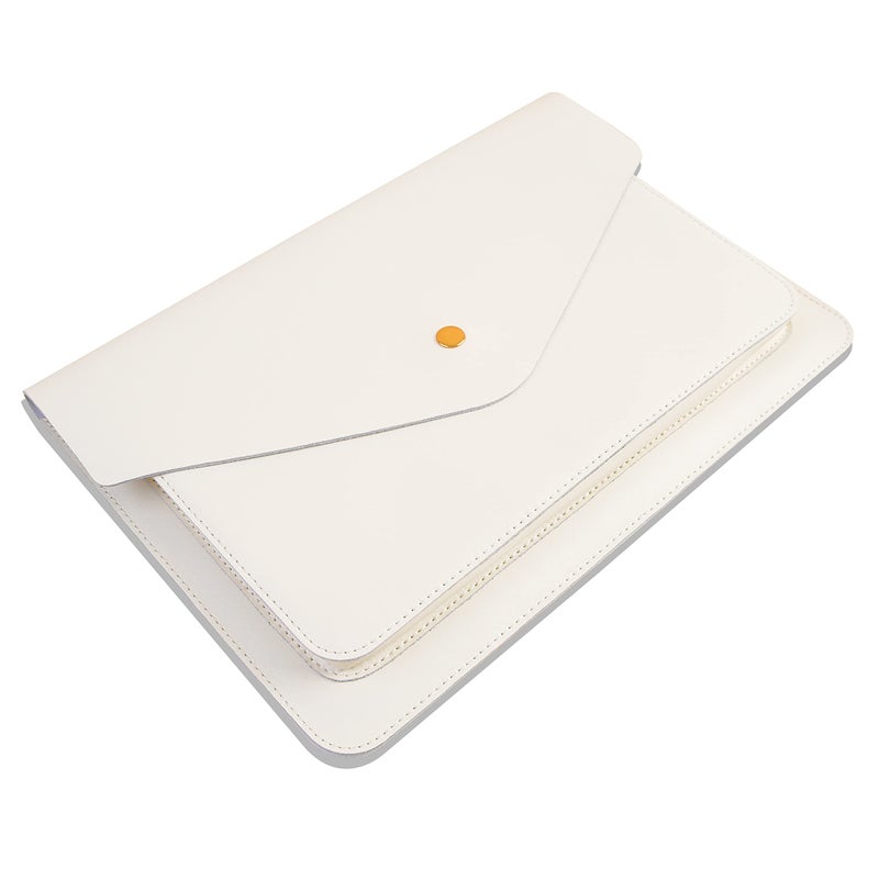Benfan Leather Laptop Sleeve Compatible with New 14 inch MacBook Pro A2442Old MacBook Air 13 A1466 A1369 Old MacBook Pro 13 A1502 A1425 Surface Laptop 135 Color White