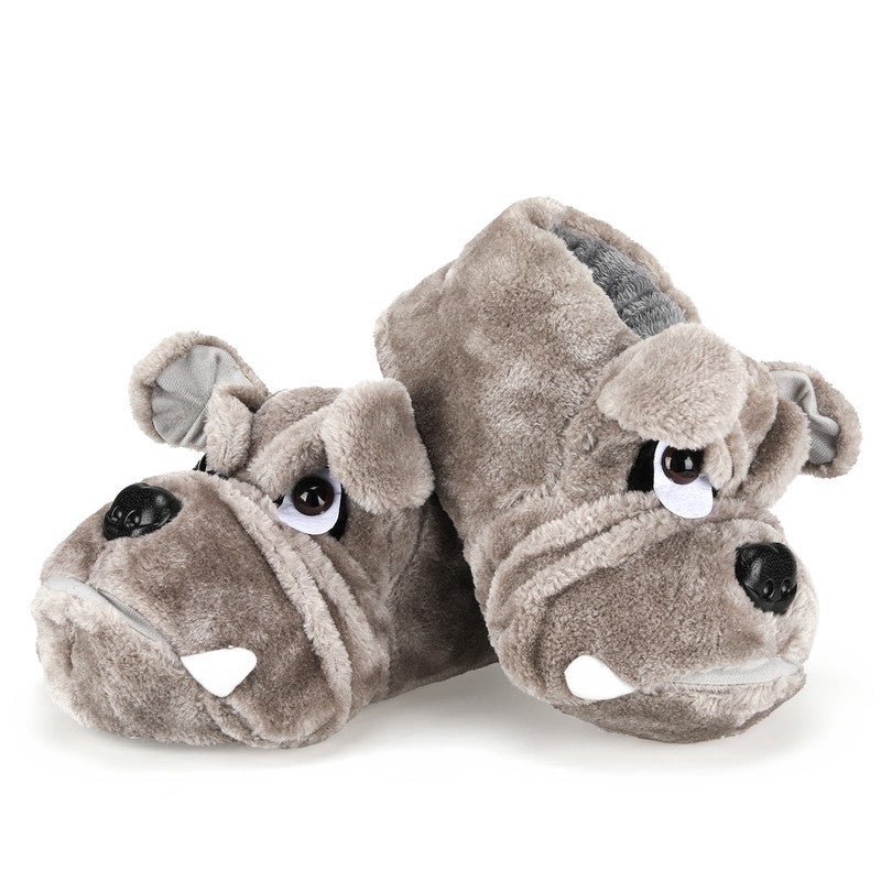 لاكي كيدز نعال قطيفة برسوم كرتونية مضحكة للبالغين - أحذية داخلية دافئة من إسفنج الذاكرة من الصوف، نعال منزلية ناعمة ومريحة بنعل مانع للانزلاق للنساء - Image 1