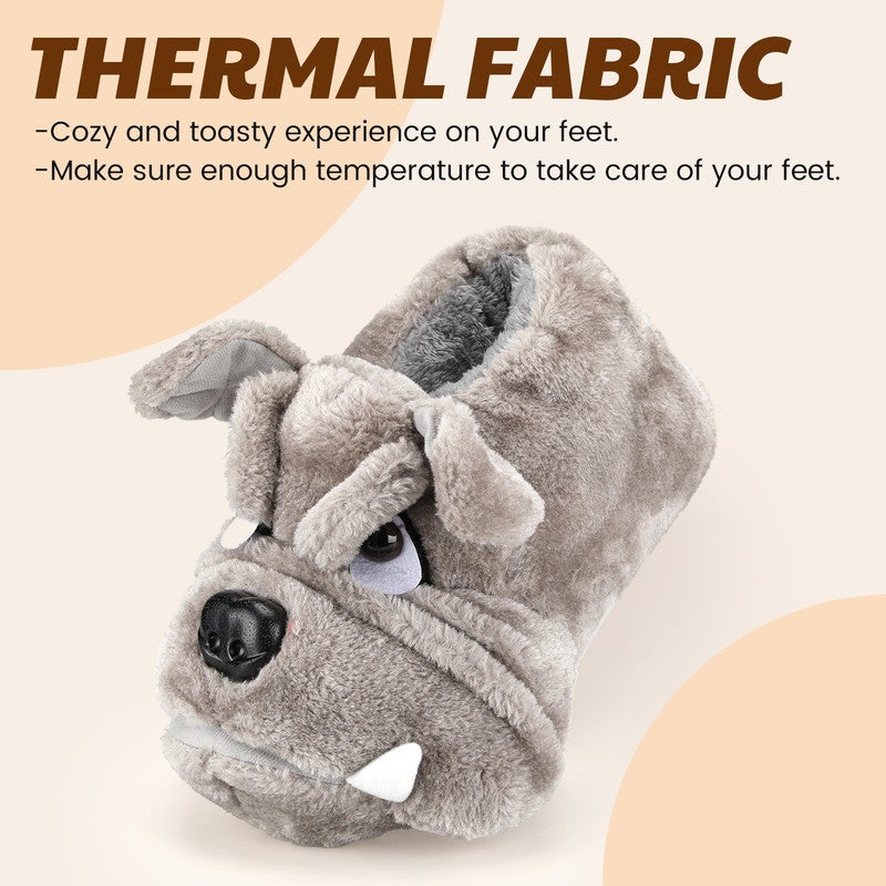 لاكي كيدز نعال قطيفة برسوم كرتونية مضحكة للبالغين - أحذية داخلية دافئة من إسفنج الذاكرة من الصوف، نعال منزلية ناعمة ومريحة بنعل مانع للانزلاق للنساء - Image 2