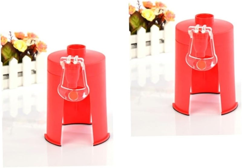 Red Creative Soda Water Drink Dispenser Faucet 2pcs Food Grade Desktop Beverage Device - Image 2