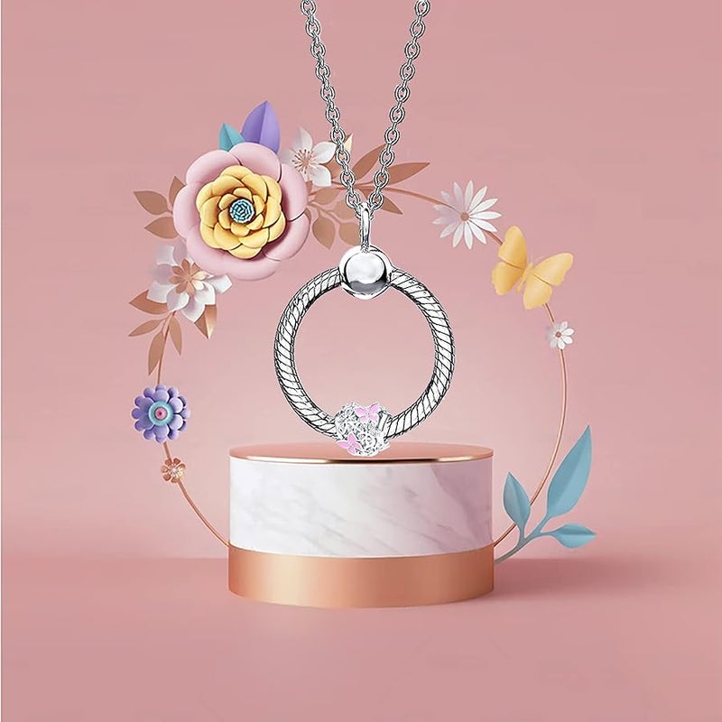 QeenseKc Butterfly Flower Garden Charm Magnolia Bloom Crystal Opennwork Enamel Bead for Pandora Charm Bracelet - Image 5