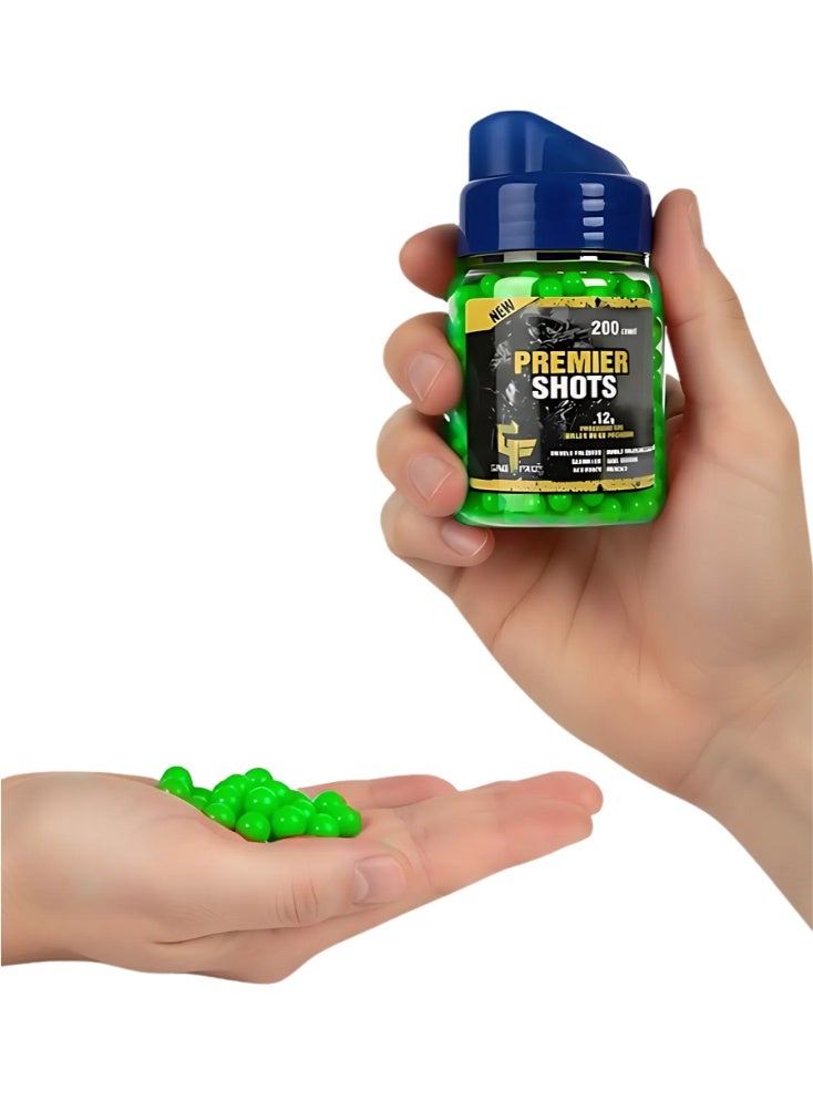 Premier Shots Airsoft BBs Bullets – 200 Count, 0.12g Green Pellets for Precision & Smooth Gameplay - Image 2