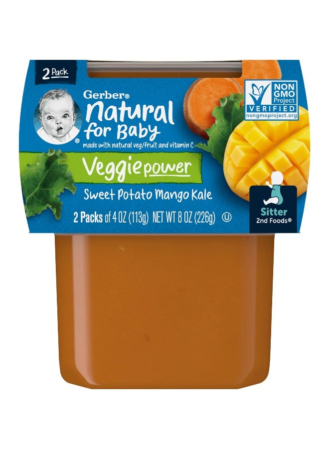 Gerber Gerber, Natural for Baby, Veggie Power, 2nd Foods, Sweet Potato Mango Kale, 2 Pack, 4 oz (113 g) Each  - Image 1