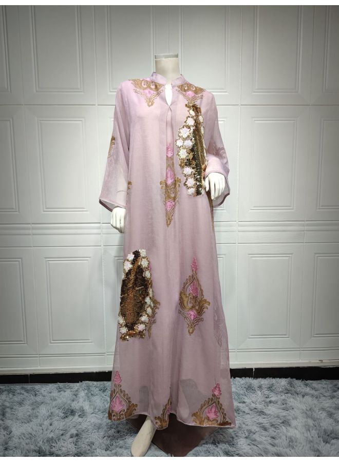 ABO Women's Muslim Evening Dress Beaded Embroidered Dress Women - Image 1