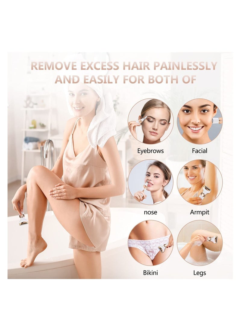 DMG TECH - 4 in 1 Electric Razor for Women Bikini Trimmer, Women's Shaver Cordless Wet and Dry, Shaver for face, Legs and underarms, Replaceable Trimmer Head, USB Rechargeable - Image 1