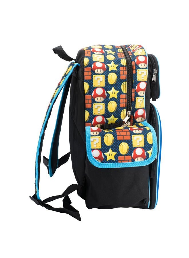 Accessory Innovations AI Super Mario Brothers Backpack, 16" Schoolbag with 3D Molded front pocket featuring Super Mario Characters Mario, Lugi, Princess Peach, Yoshi, & Boswer. - Image 5