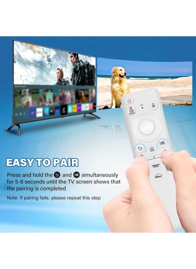 Gravity BN59-01432A Solar Voice Remote Control – Replacement for Samsung Smart TVs (2021–2022 Neo QLED/LED) – Eco-Friendly Solar Charging + USB-C, Built-In Voice Assistant, Universal Compatibility, Bluetooth & IR, Slim Ergonomic Design, No Batteries Required, White - Image 5