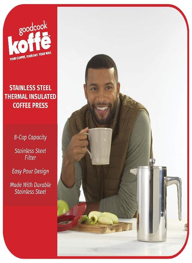 GoodCook - GoodCook Koffe 8-Cup Stainless Steel Thermal Coffee Press - Image 1