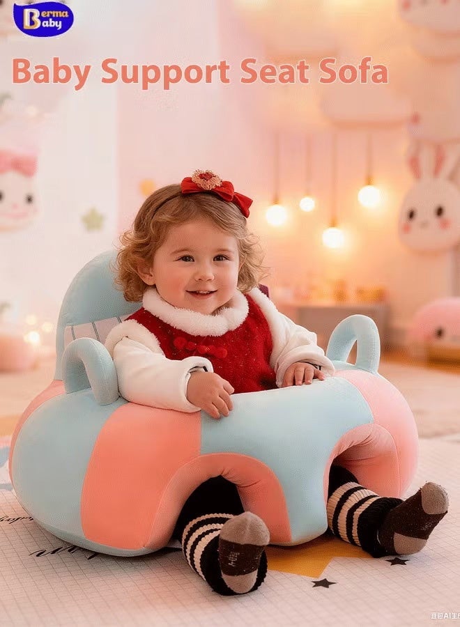 Berma Baby Baby Support Seat Sofa Cartoon Infant Sofa Cute Learning Sitting Chairs Baby Sit Up Chair Back Head Protector Baby Bouncer Infants Floor Seats (Whale) - Image 1
