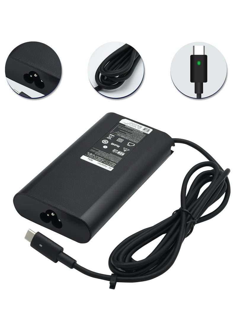 Generic - HUSAN Power Supply AC 90-65 45W USB-C Charger Replacement UK Plug for Dell Latitude 5280 5480 5580 7280 7380 7480 Dell x PS 12 9250 13 9350 15 9550 USB Laptop Multicolor - Image 1