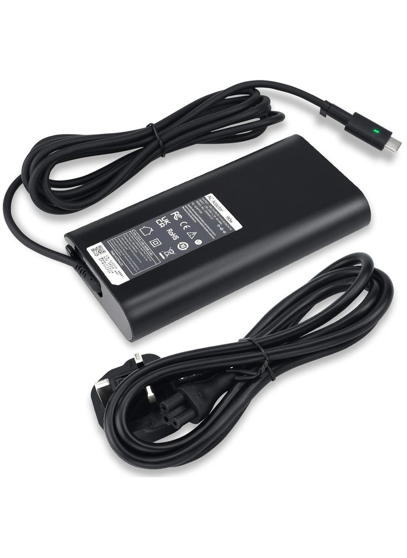 Generic - HUSAN Power Supply AC 90-65 45W USB-C Charger Replacement UK Plug for Dell Latitude 5280 5480 5580 7280 7380 7480 Dell x PS 12 9250 13 9350 15 9550 USB Laptop Multicolor - Image 1