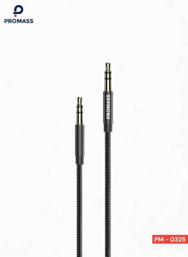 بروماس كيبل ايه يو اكس 3.5ملم 4 اقطاب ذكر الى 2 متر مع ميكروفون مرن مضفر TRRS مساعد متوافق ماك بوك برو 2021 بلاي ستيشن4 بوكس سويتش الهاتف اللوحي ستيريو السيارة مشغل ام بي3 - Image 1