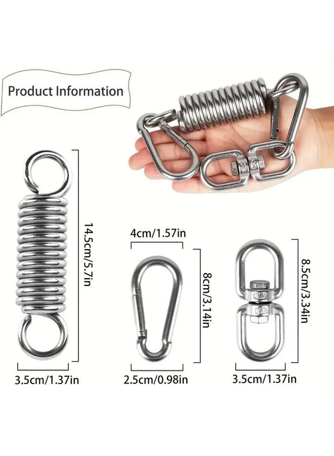 Black Steel Hook Set Ceiling Mounted Spring Hook With 2 Locking Hooks 360 Degree Rotation Rust Resistant - Image 4