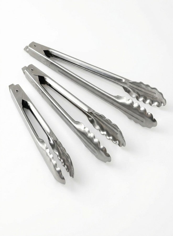 EDLUND 3-Pack Tong Set – Commercial Grade Stainless Steel Tongs (7", 9", 12"), Heavy Duty Grip, Locking Mechanism, Made in USA - Image 1