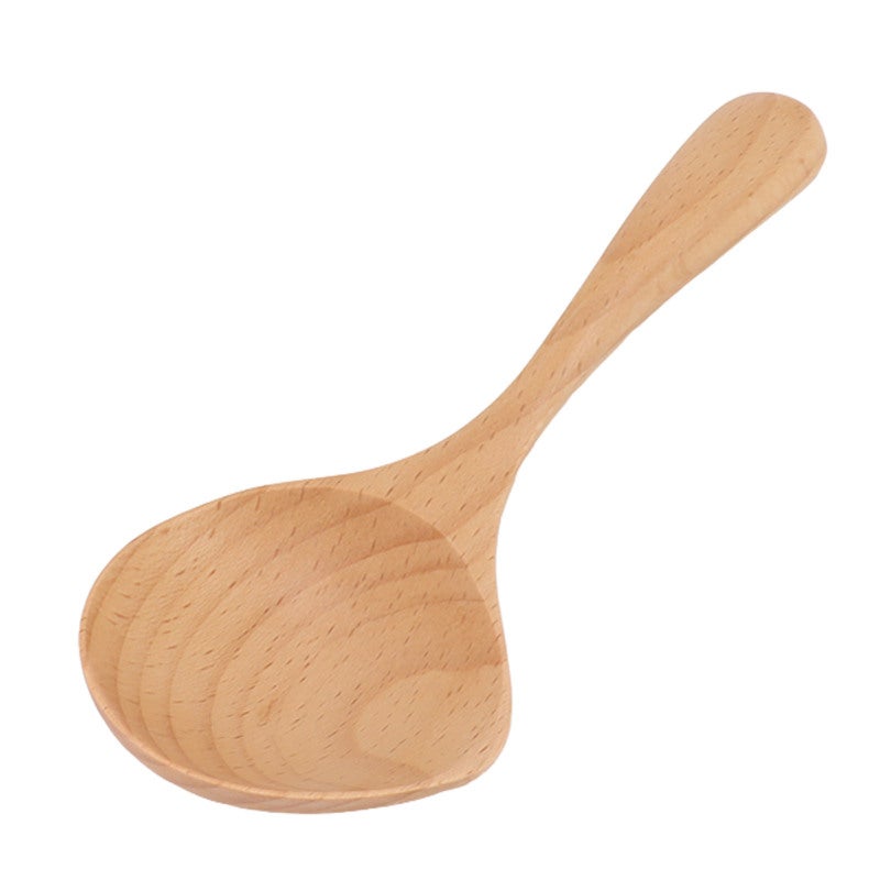 Wooden Spoons 1 Pc Beech Wood Exquisite Craftsmanship Handcrafted Spoons - High Temperature Resistant Durable Spoons for Home Kitchen Cooking Serving Mixing - Image 3