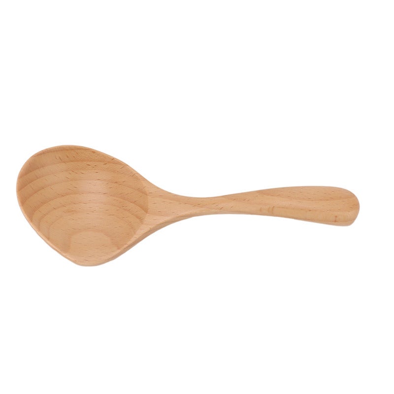 Wooden Spoons 1 Pc Beech Wood Exquisite Craftsmanship Handcrafted Spoons - High Temperature Resistant Durable Spoons for Home Kitchen Cooking Serving Mixing - Image 5