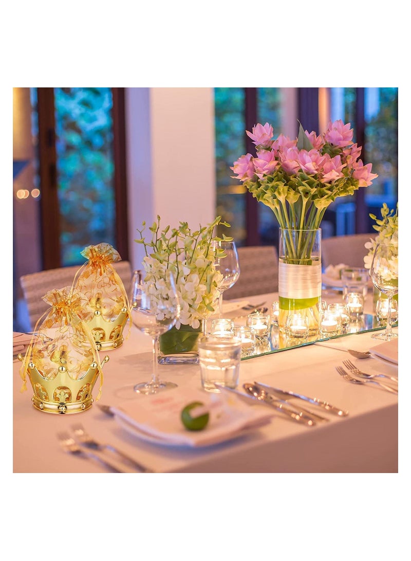 SYOSI Crown Candy Boxes, 12Pcs Gold Fillable Crown Goblet with Pouch for Candy Chocolate Cake Dessert Storage Decoration, for Prince Princess Baby Shower Birthday Party, Bridal Wedding Royal Themed - Image 5