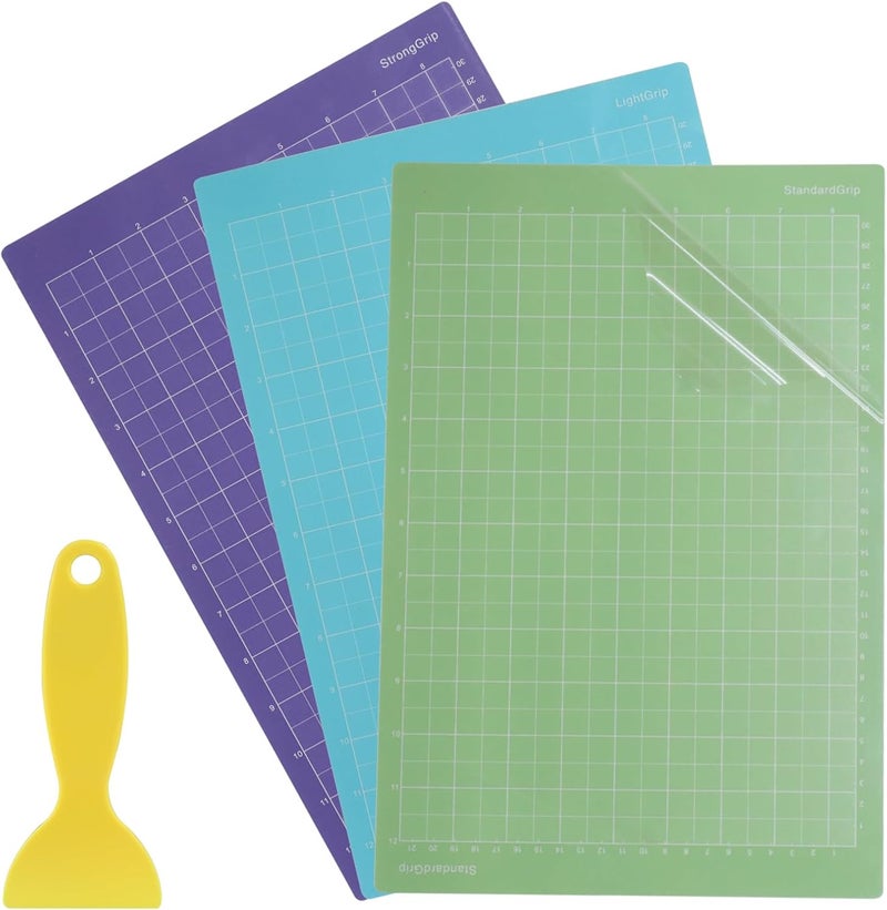Moicstiy 3 Pcs Cutting Mat, 8.5x12Inch Reusable Adhesive Cutting Mats with Protective Film for Crafts, Cardstock, Iron On, Vinyl (Blue&Green&Purple) - Image 2