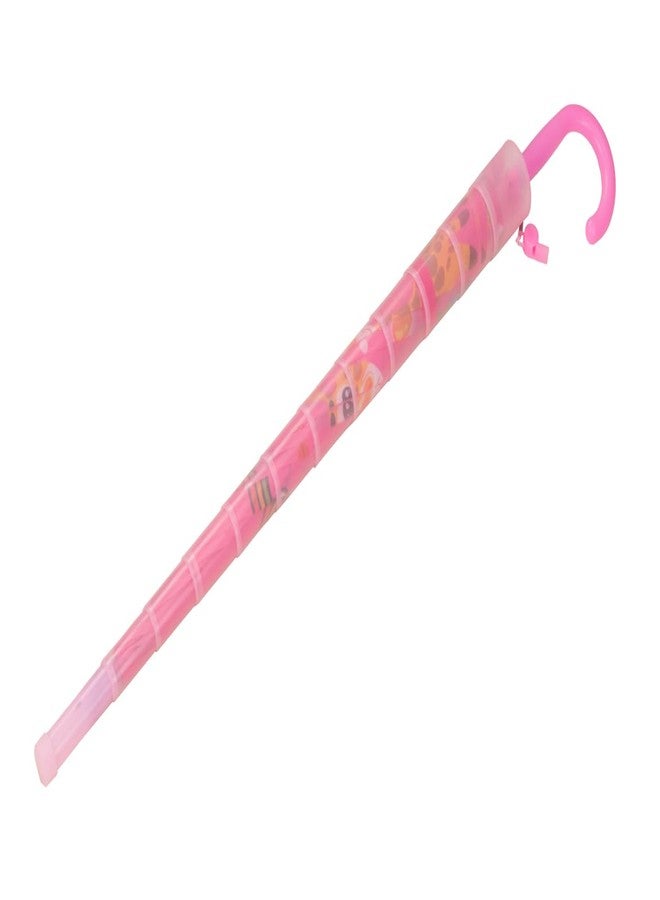 Yellow Bee Giraffe and Animal Print Umbrella with Whistle Handle for Girls, Pink, 3-10 Years - Image 4