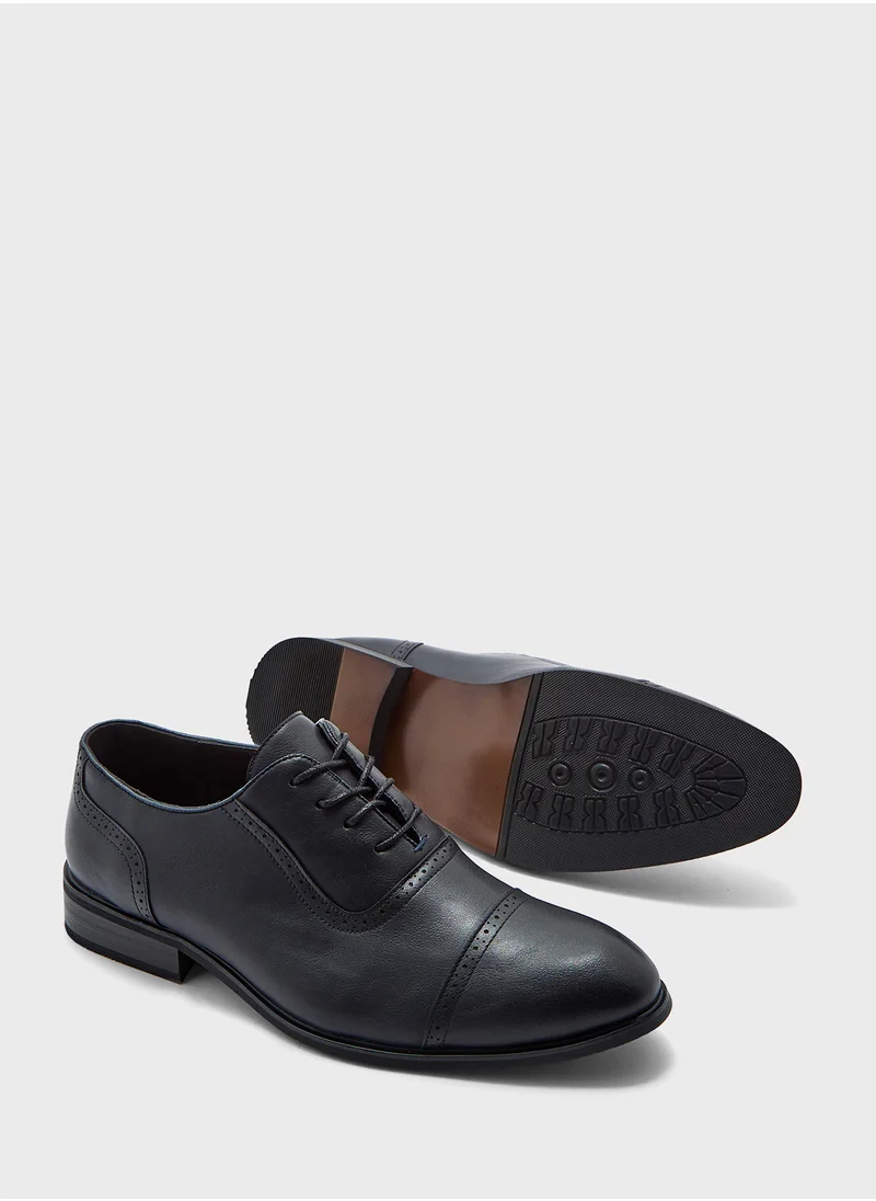 Robert Wood Brogue Detail Oxford Formal Lace Up