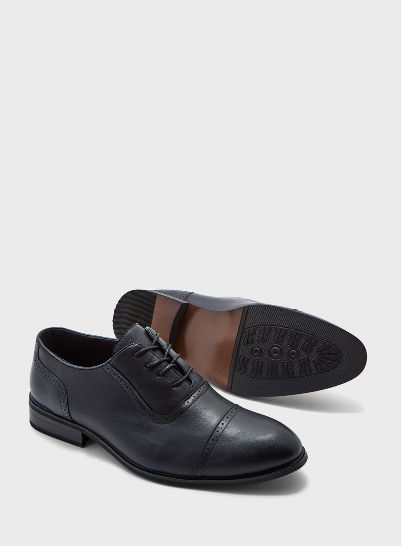 Robert Wood Brogue Detail Oxford Formal Lace Up  - Image 3