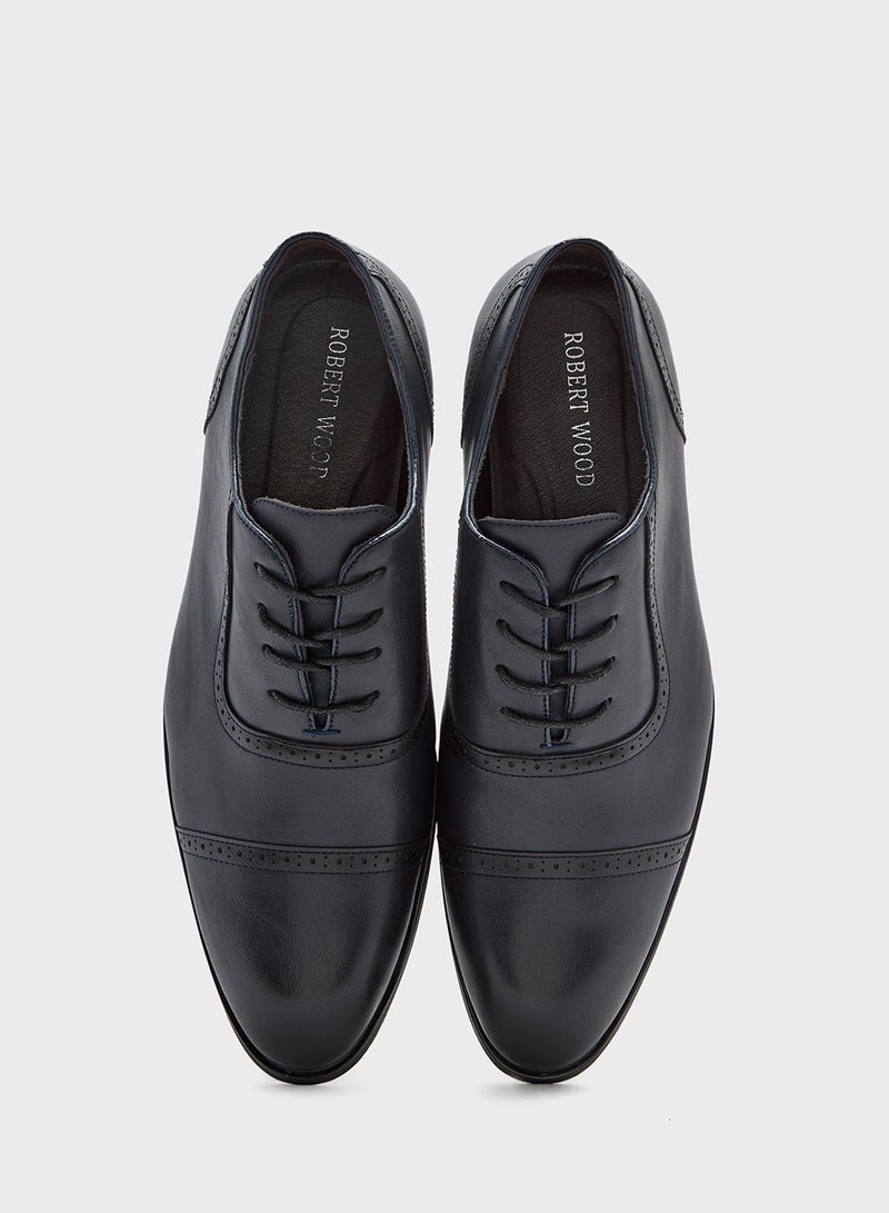 Robert Wood Brogue Detail Oxford Formal Lace Up  - Image 4