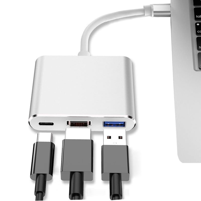 SANCY محول USB-C إلى HDMI (4K @ 60Hz) - محول 3 في 1 من نوع C لجهاز MacBook و Chromebook و iMac وغيرها من أجهزة USB-C - Image 2