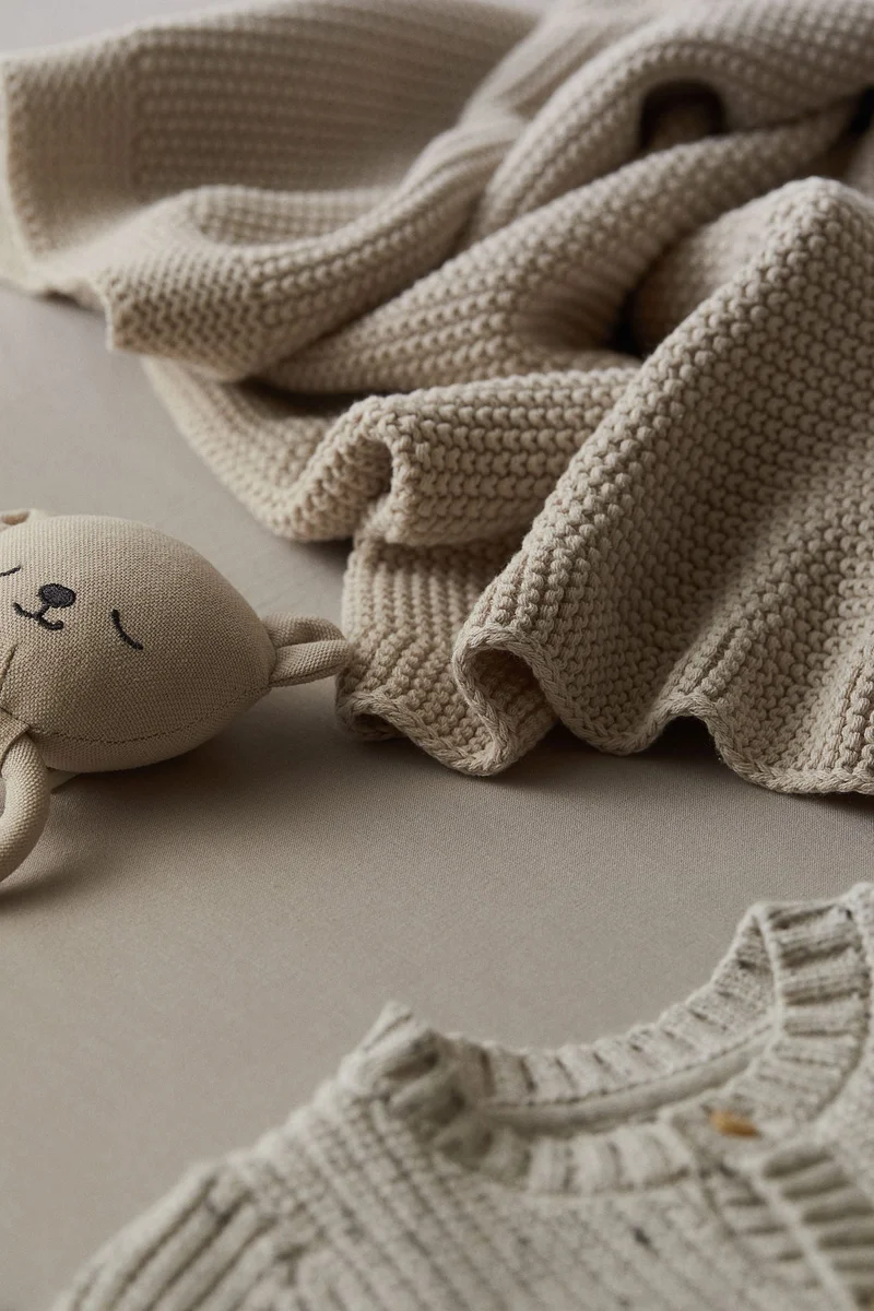 H&M Moss-stitched cotton blanket