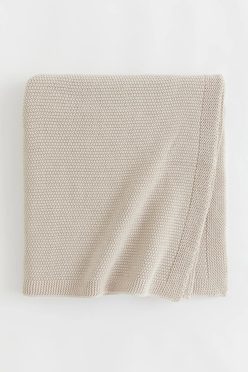 H&M Moss-stitched cotton blanket