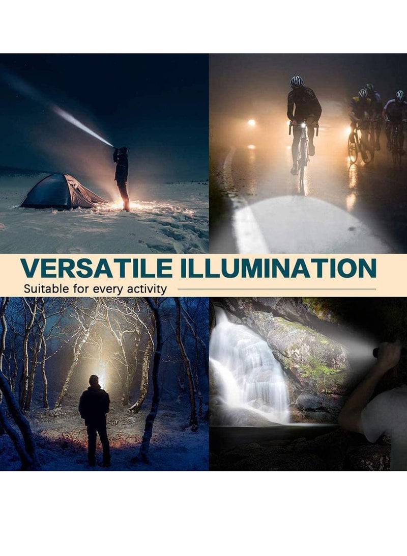 Flashlight Torch Grade 5 Modes XML T6 3000 Lumens Led Waterproof Handheld for Camping Biking Hiking Outdoor Home Emergency 2 Pack - Image 4