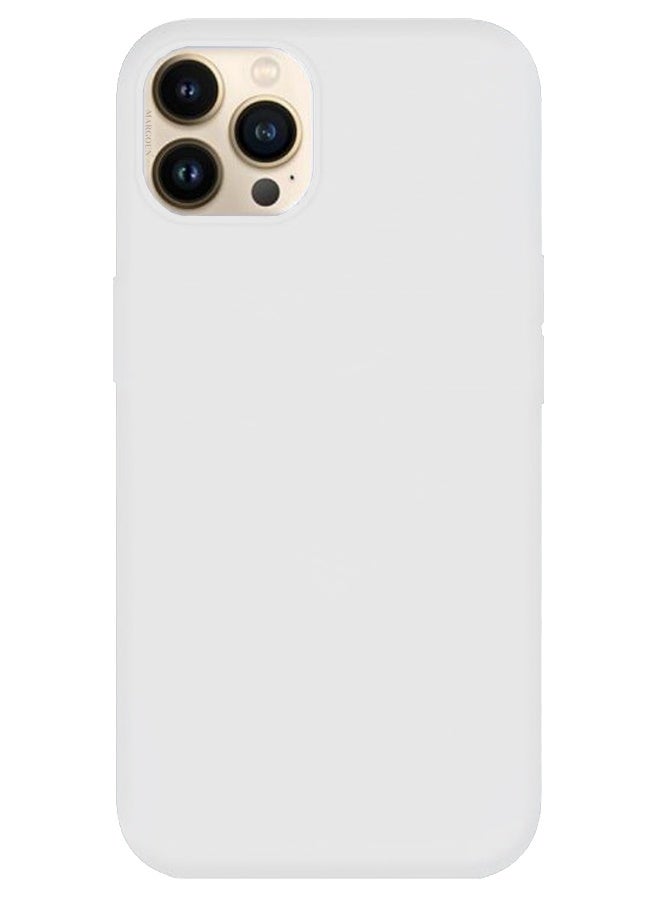 CATANES Protective Soft Silicone Case Cover for iPhone 13 Pro Max - White - Image 2