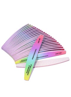 Subay Nail File, 25 Pcs Colorful Nail Files For Natural Acrylic Gel Nails, 100/180 Grit Double Sides Washable Nail Buffering Files For Nails, Reusable Emery Boards Manicure Tools For Home Salon Use  - Image 1