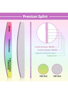 Subay Nail File, 25 Pcs Colorful Nail Files For Natural Acrylic Gel Nails, 100/180 Grit Double Sides Washable Nail Buffering Files For Nails, Reusable Emery Boards Manicure Tools For Home Salon Use  - Image 5
