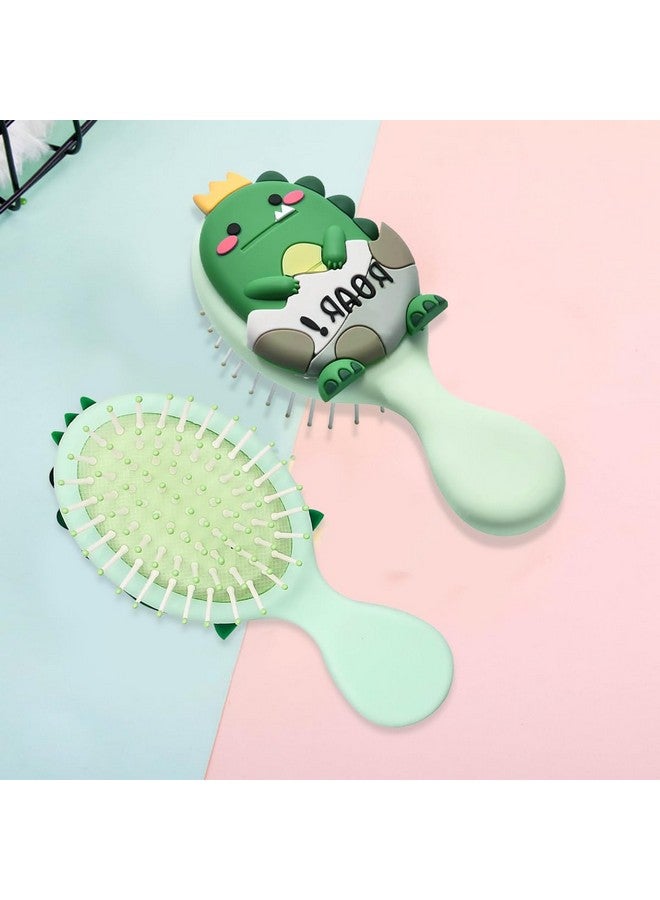 PALAY Hair Brush For Kids Cartoon Dinosaur Toddler Paddle Hair Brush Kids Comb Mini Hair Brush With Soft Bristle And Air Cushion Hair Brush For Girls, Boys, Women - Green - Image 4