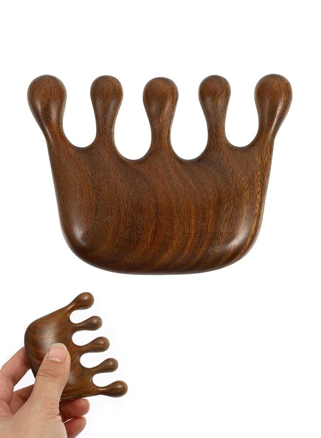 Generic Wide Tooth Hair Comb, Natural Sandalwood Wood Anti Static Head Scalp Therapy Massage Comb, Head Massage Tool (Brown)  - Image 1