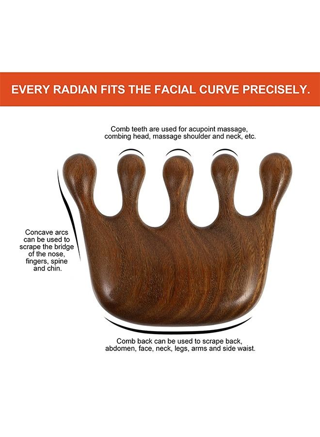 Generic Wide Tooth Hair Comb, Natural Sandalwood Wood Anti Static Head Scalp Therapy Massage Comb, Head Massage Tool (Brown)  - Image 4