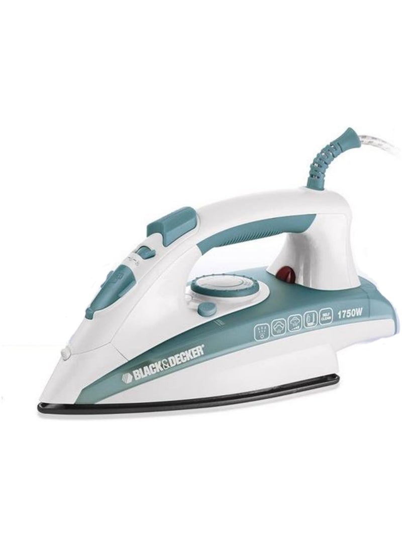 Decker Black & Decker 1750W Steam Iron Ceramic Coated Soleplate with Anti Calc Drip Self Clean and Auto Shutoff, Removes Stubborn Creases Quickly Easily X1600-B5 2 Years Warranty - Image 1